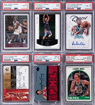 1989-2012 Basketball Hall of Fame & Stars PSA Graded Card Collection (6) Including Julius Erving, Larry Bird, Yao Ming & More!